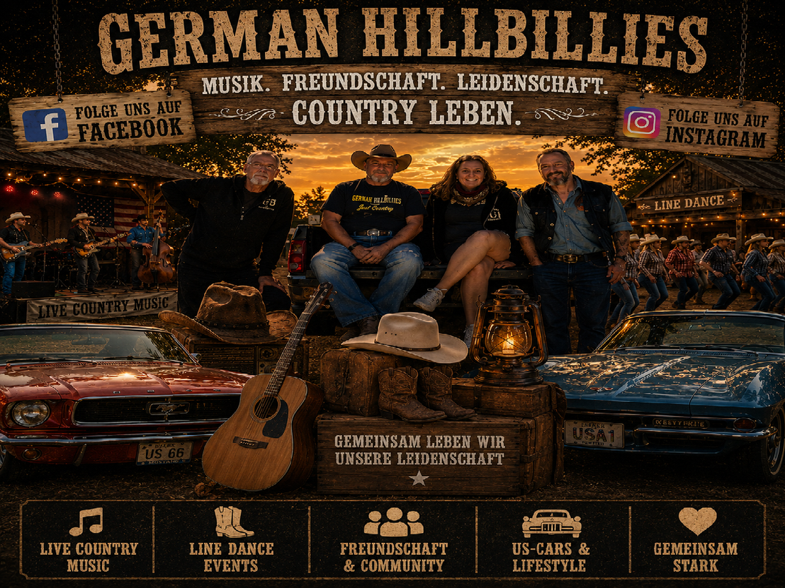 Gruppenfoto von Country-Vereinen bei einem Treffen