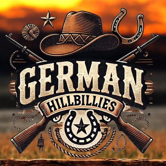 Country-Fans sitzen gemeinsam am Lagerfeuer und lachen